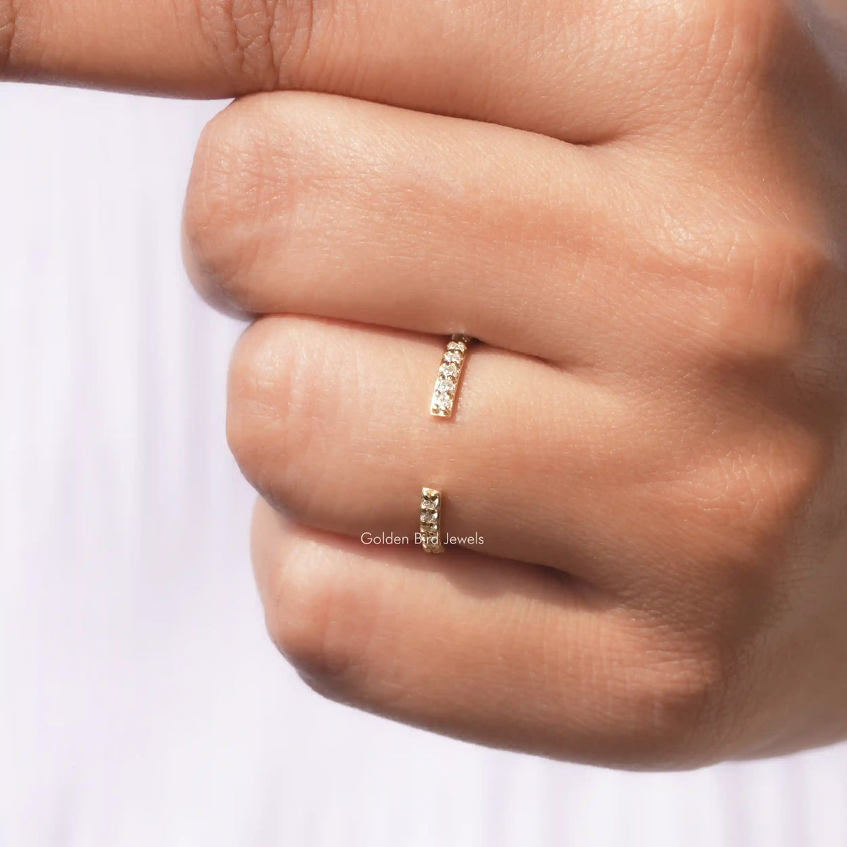 Close up view of Timeless Round Lab Diamond Bypass Ring