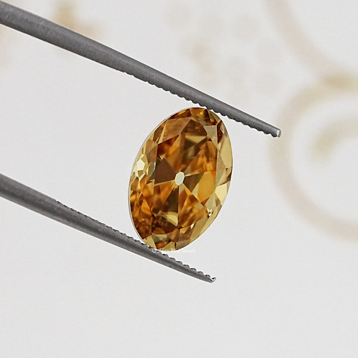 Back View Of Old Mine Oval Cut Loose Moissanite Stone