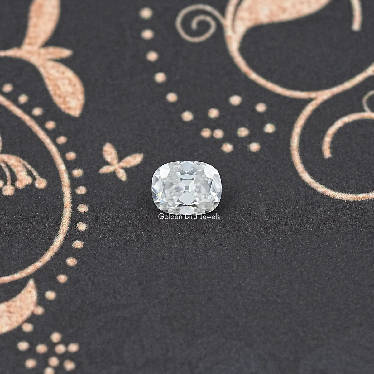 Cushion-cut moissanite loose stone, clear sparkling gemstone