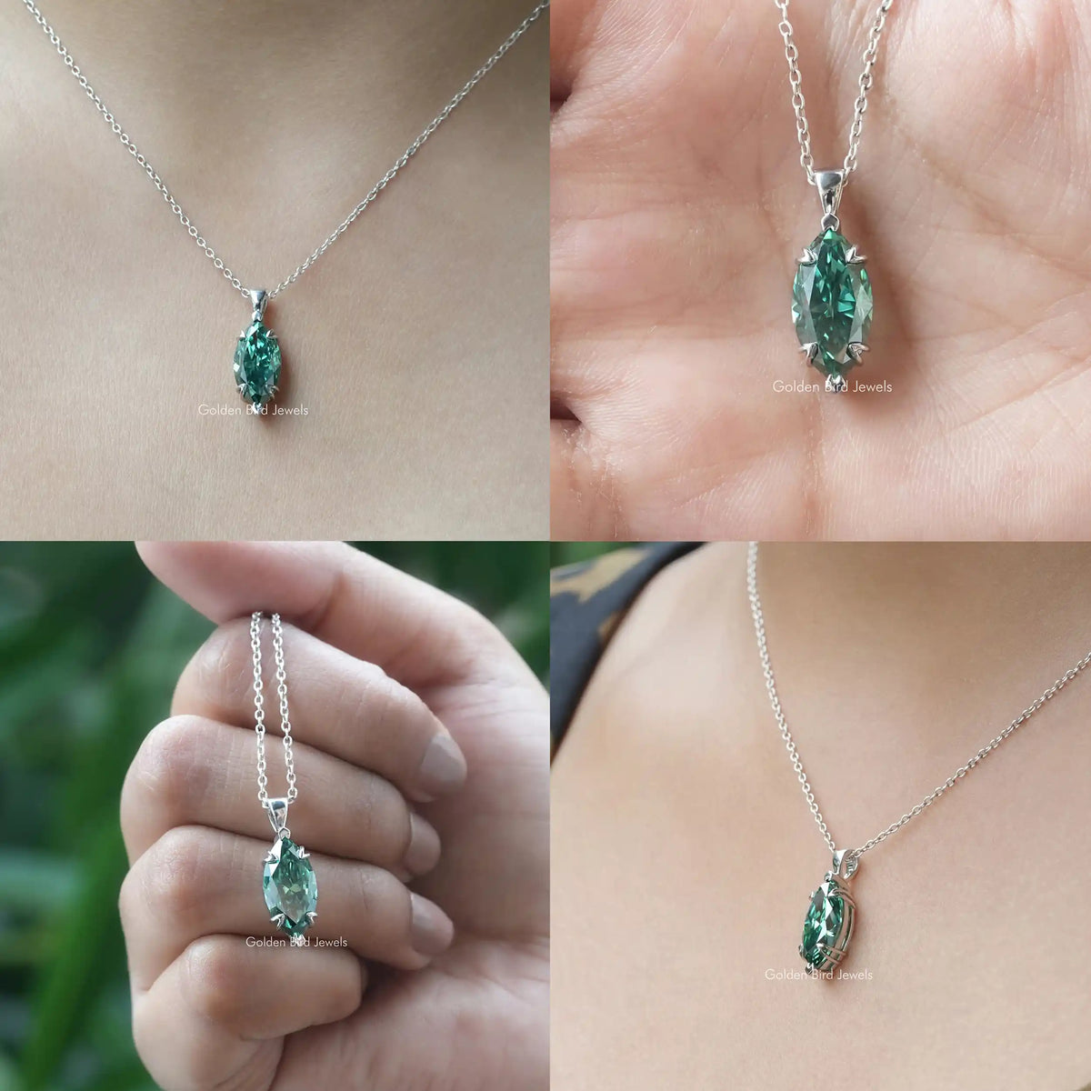 Front back side and close view of maruise solitaire pendantx`