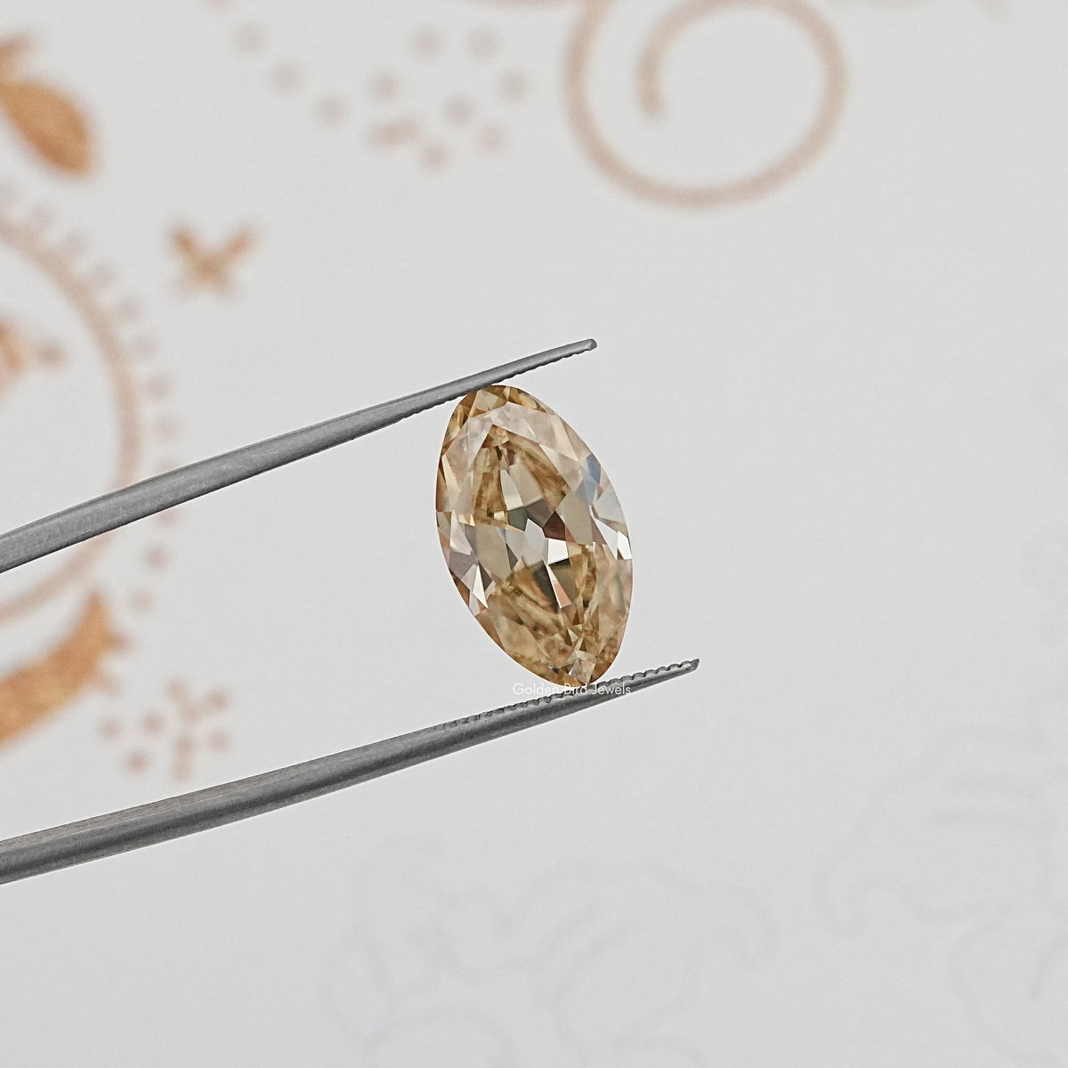 Back View Of Old Mine Moval Cut Loose Moissanite Stone