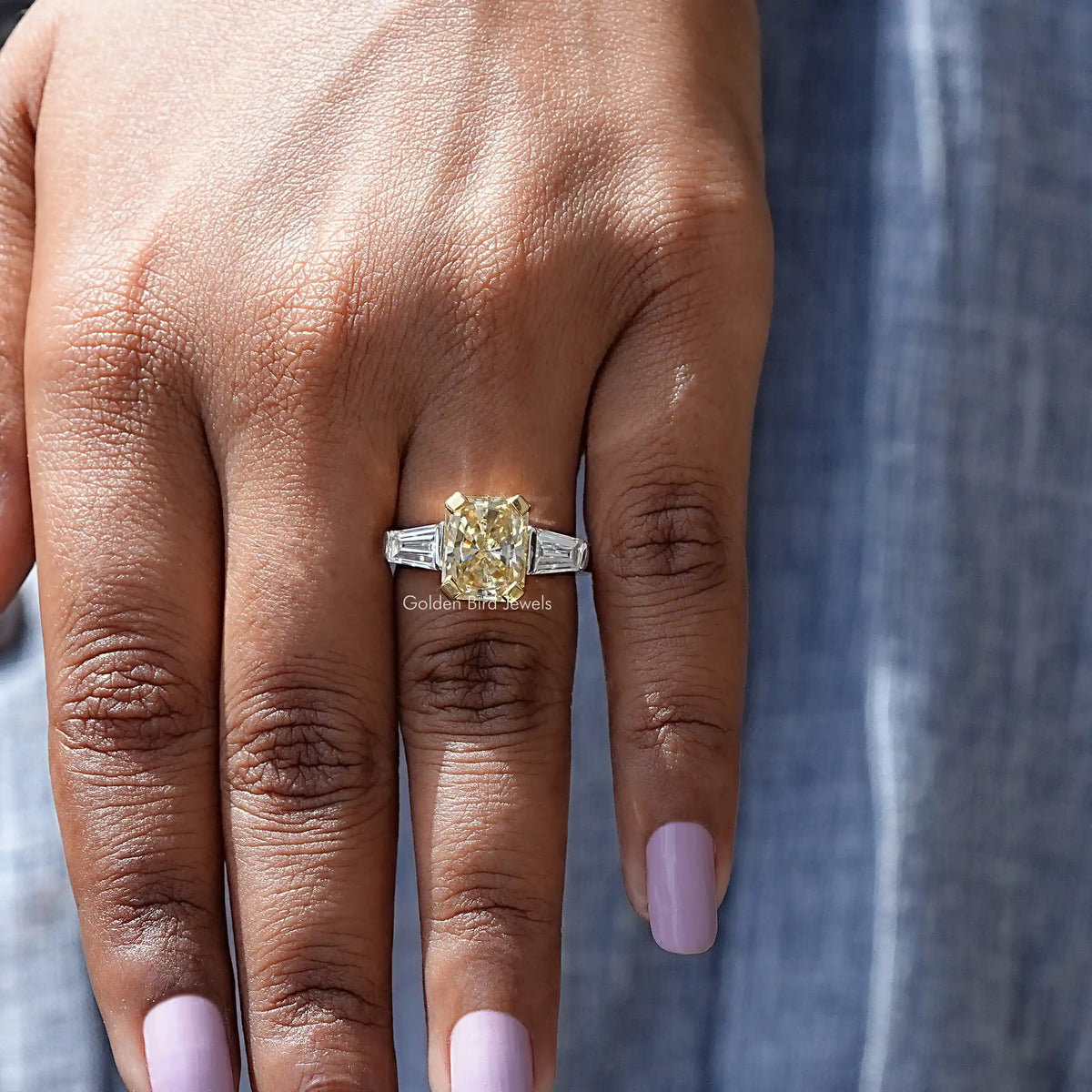 Radiant Cut Moissanite Engagement Ring In White Gold