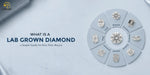 Lab grown diamonds in multiple cuts arranged around a round center stone for comparison