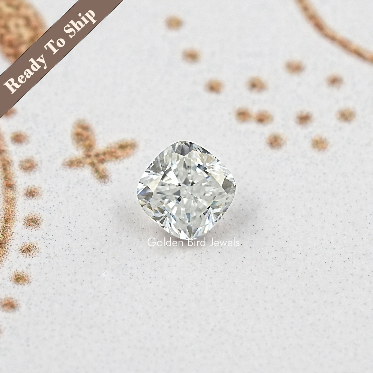 1.80 ct cushion-cut moissanite loose stone, close-up with crisp facets