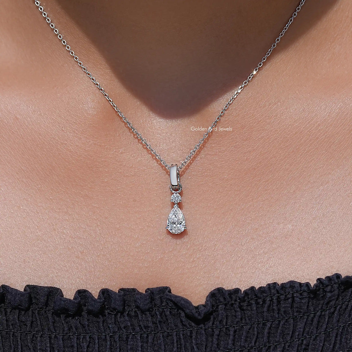 Pear & Round Cut Lab Grown Diamond Pendant