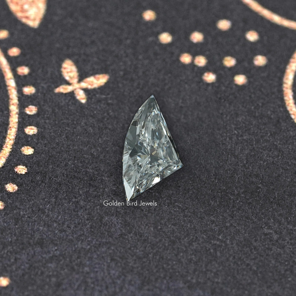 Faceted teardrop-shaped lab-grown diamond, clear icy gray sparkle