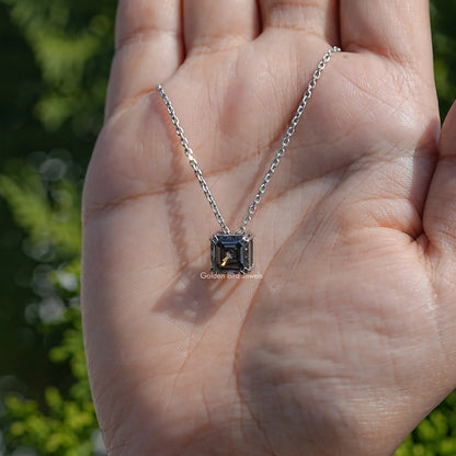 Top View of Cat And Moon Cut Moissanite Pendant
