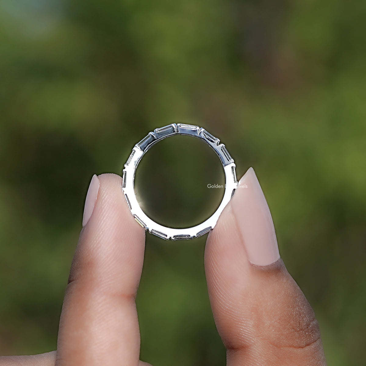 Back View of Baguette Diamond Bridal Eternity Ring