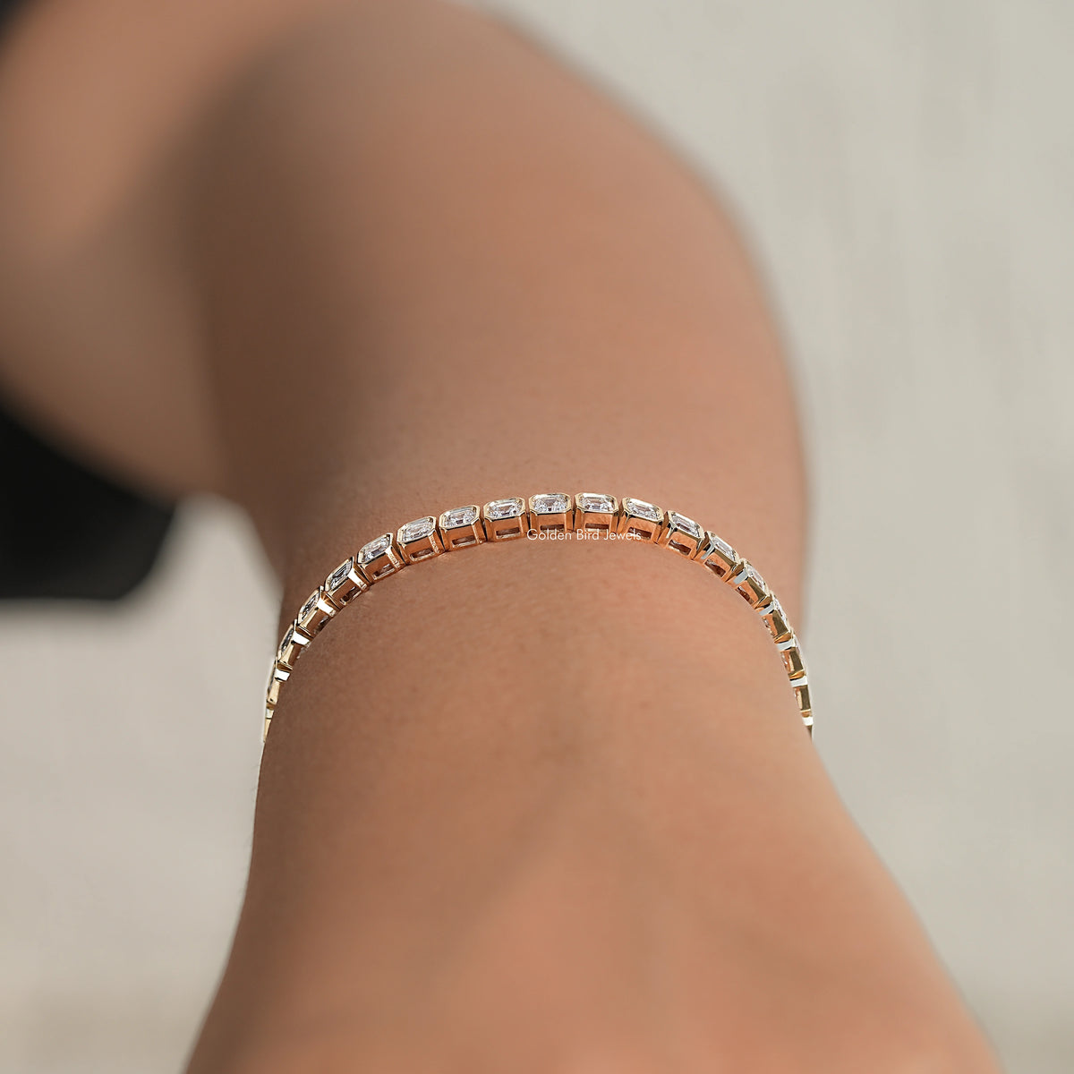 Side View Of Diamond Tennis Bracelet
