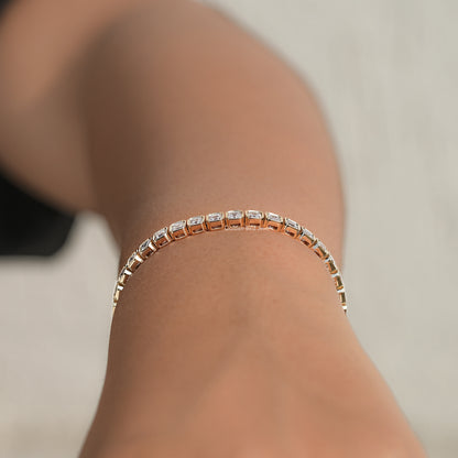 Side View Of Diamond Tennis Bracelet
