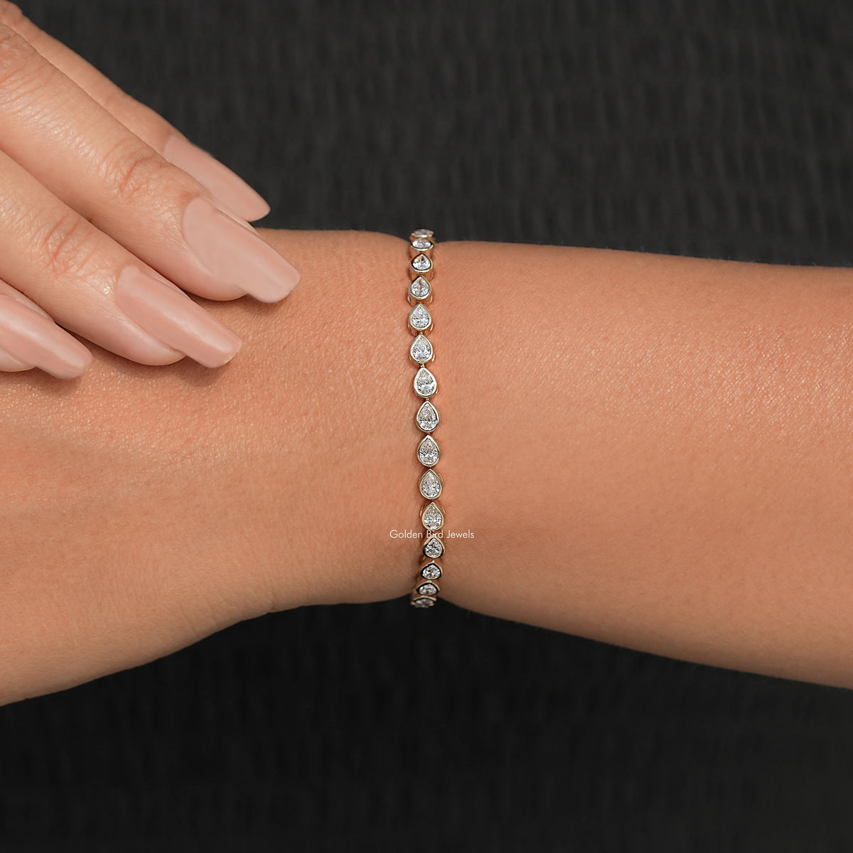 Detailed View Of Diamond Tennis Bracelet
