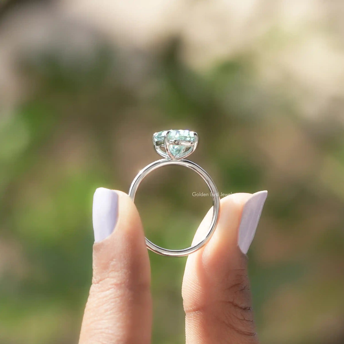 Back View Of Oval Shaped Moissanite Ring
