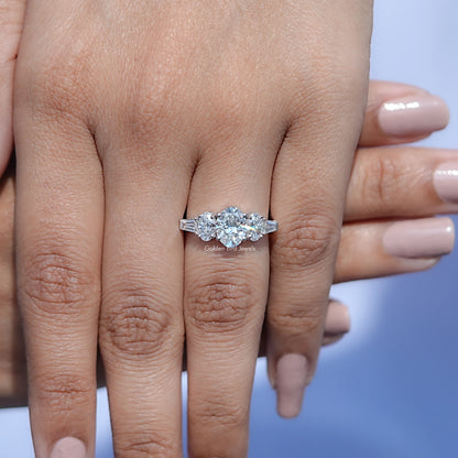 View of Oval Cut Lab Diamond Five Stone Ring In White Gold
