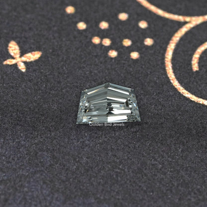 Single rectangular emerald-cut lab-grown diamond with step facets, clear