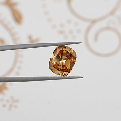 In Tweezer View Of Old Mine Cushion Loose Moissanite Stone