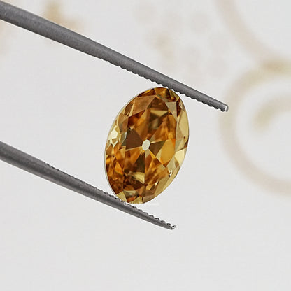 Back View Of Old Mine Oval Cut Loose Moissanite Stone