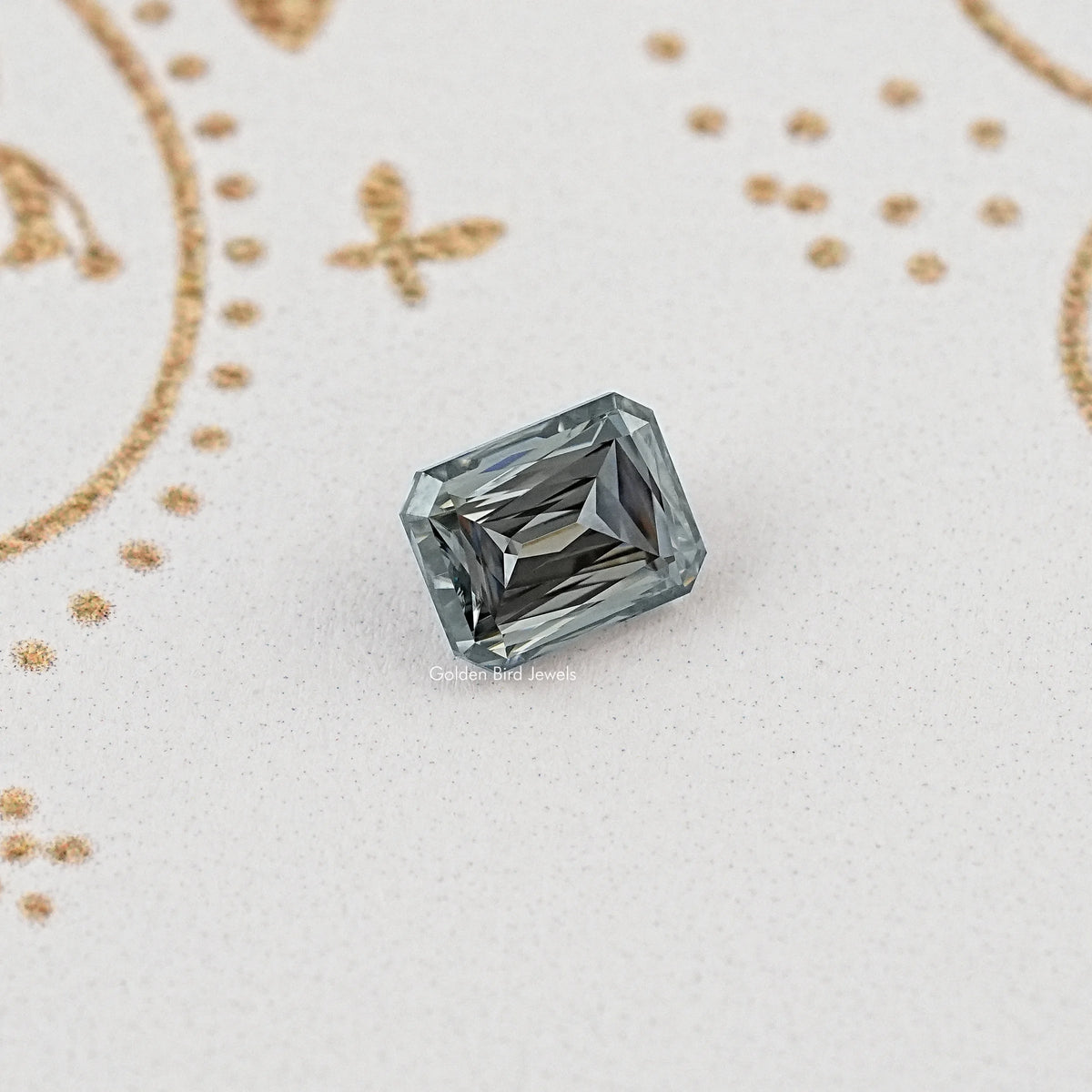 Top View of Gray Criss Cut Moissanite Loose for Jewelry