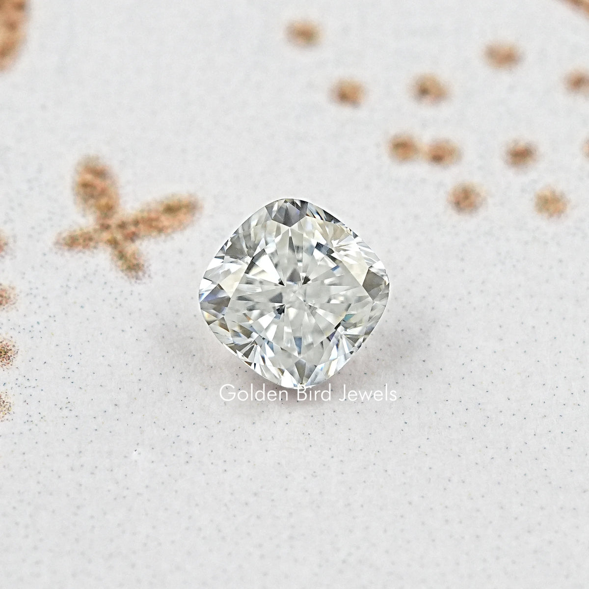1.80 ct cushion-cut moissanite loose stone with clear prismatic sparkle