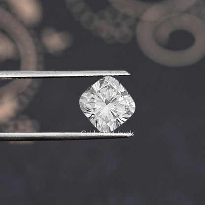 GIA certified cushion-cut lab diamond close-up, face view