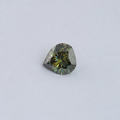 View Of  Green  Pear Loose Moissanite 