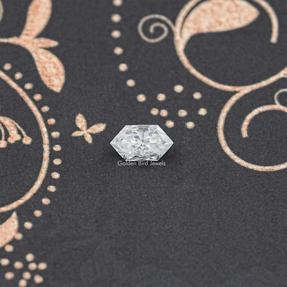 Marquise-cut moissanite loose stone, clear white gemstone with faceted sparkle.