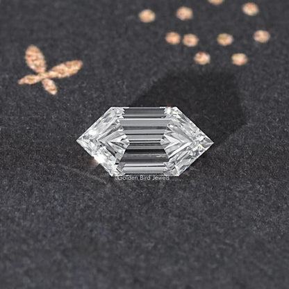 Marquise step-cut lab diamond, clear icy white with crisp faceted sparkle.