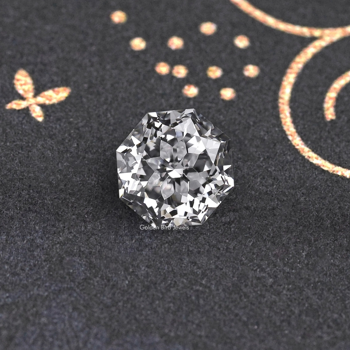 Faceted round lab-grown diamond with bright sparkle and reflective facets