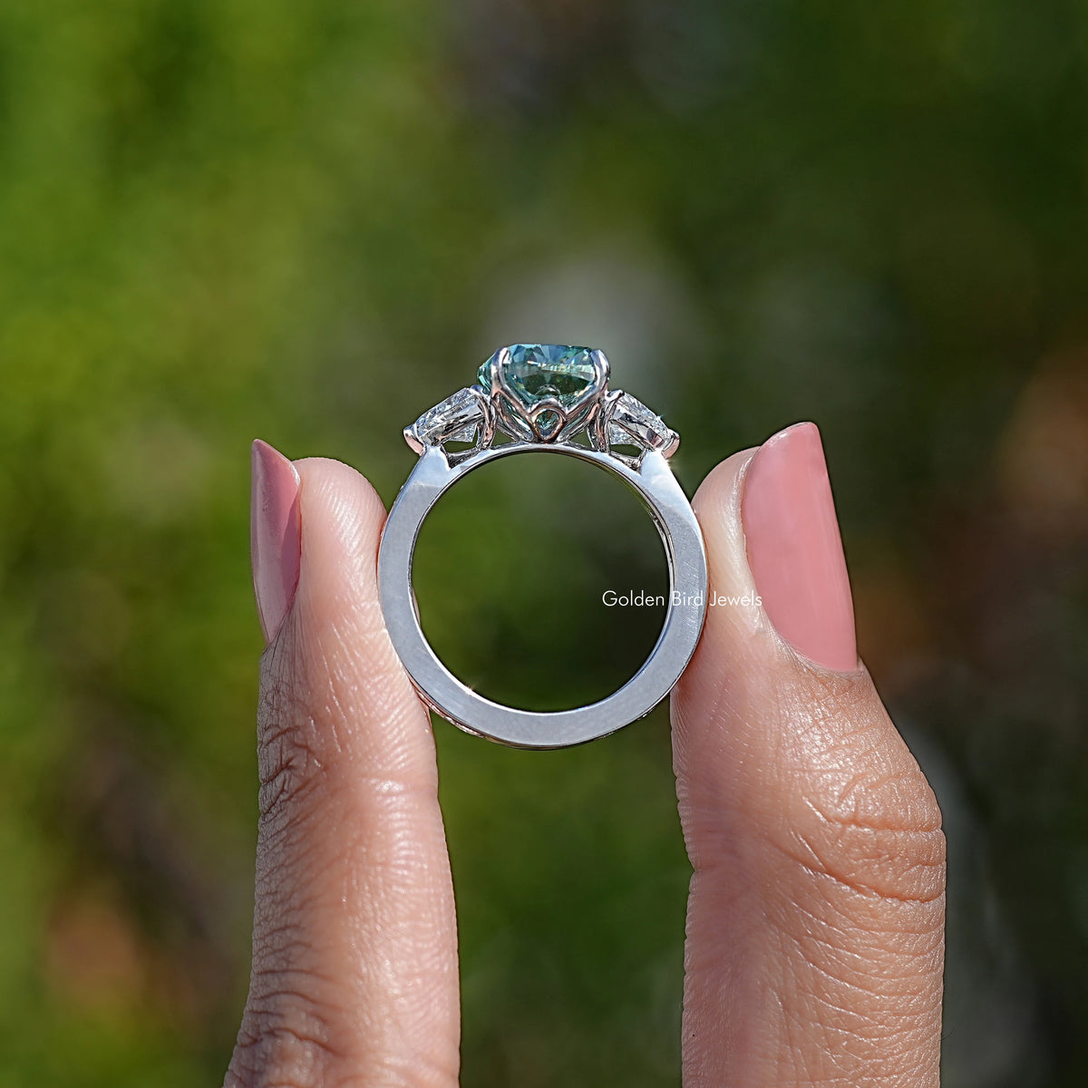 Back View Of Elongated Cushion Cut Moissanite Ring
