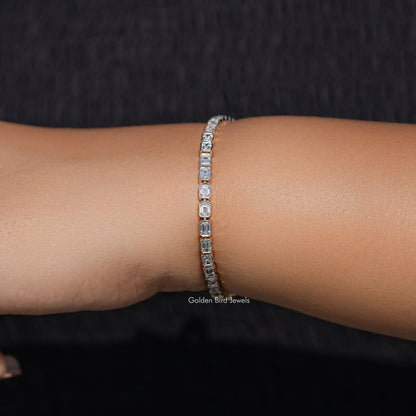 Detailed View Of Diamond Tennis Bracelet
