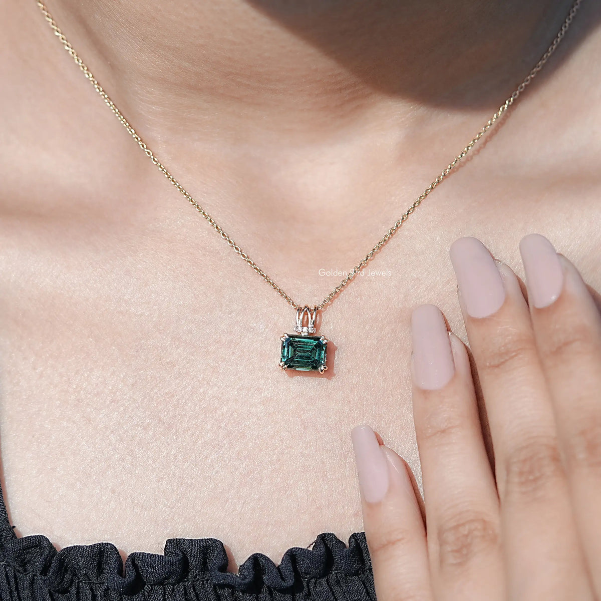 Front View Of Moissanite Solitaire Pendant 