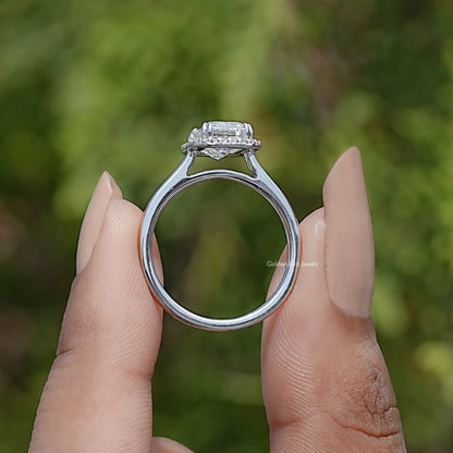 Back View Of Lab Diamond Halo Engagement Ring
