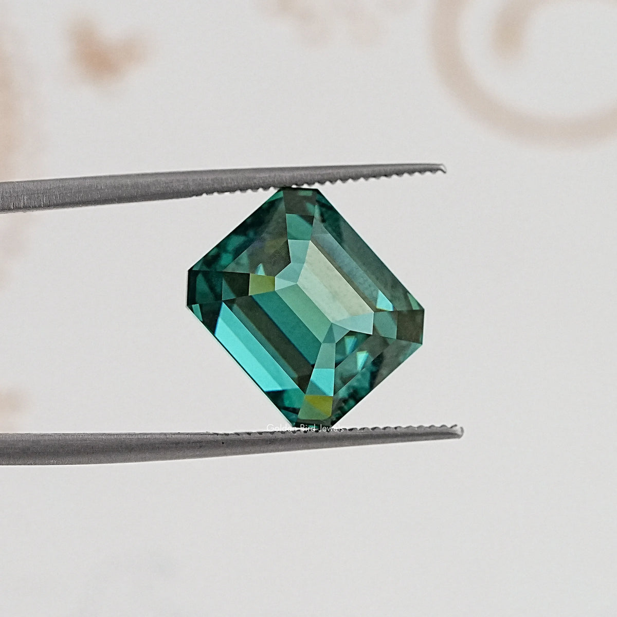 Front View Of Old Mine Emerald Cut Loose Moissanite Stone