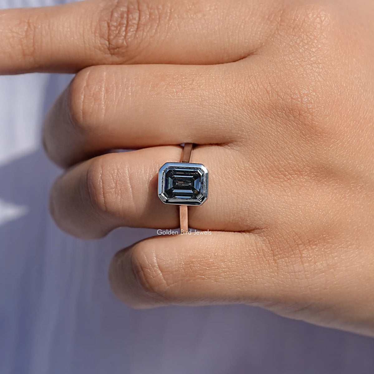 Top View Of Moissanite Solitaire Ring
