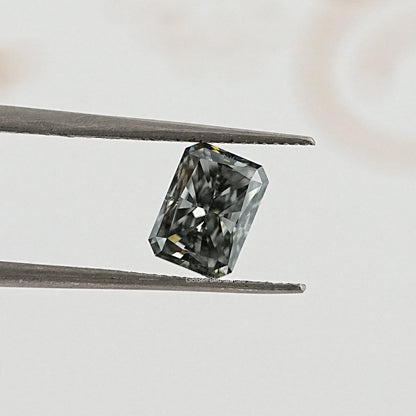 tweezers  View of Radiant Cut loose Moissanite for Anniversary Rings