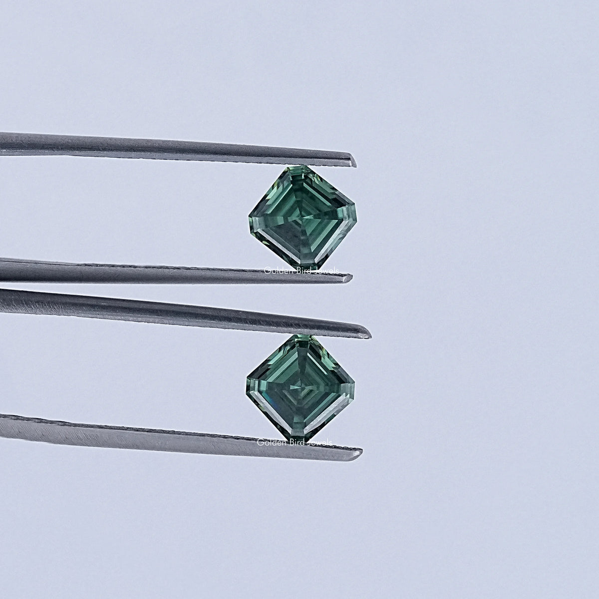 Cross View Of Asscher Cut Lab Loose moissanite  