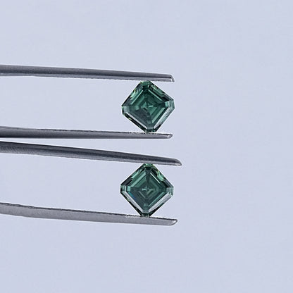 Cross View Of Asscher Cut Lab Loose moissanite  
