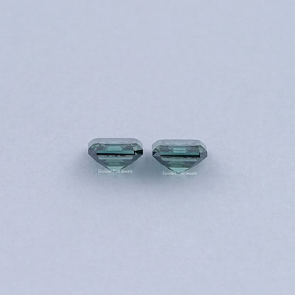 Side View Of Asscher Cut Lab Loose moissanite     