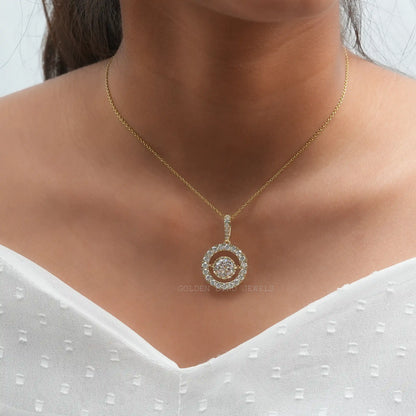 View of moissanite pendant for women