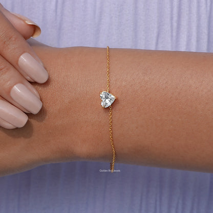 In hand view of lab diamond chain  bracelet 