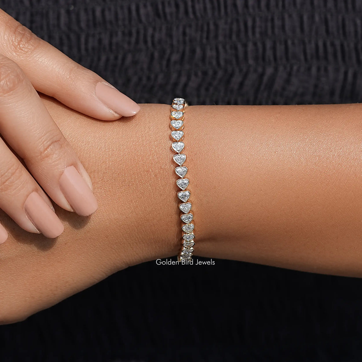 Detailed View Of Lab Diamond Tennis Bracelet
