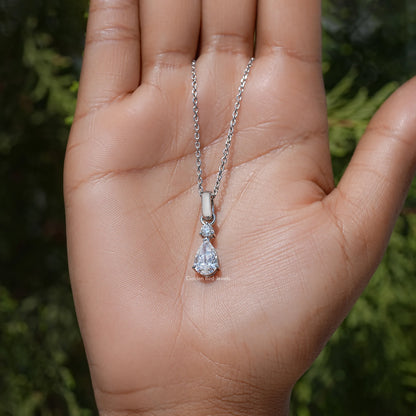Pear & Round Cut Lab Grown Diamond Pendant