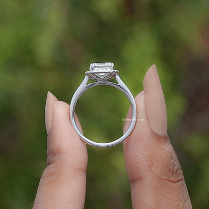 Back View Of Lab Diamond Halo Engagement Ring
