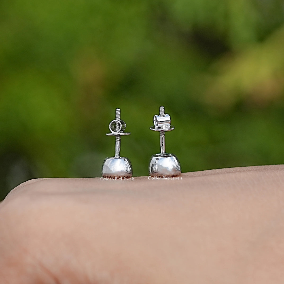 Back View Of Lab Diamond Bezel Studs