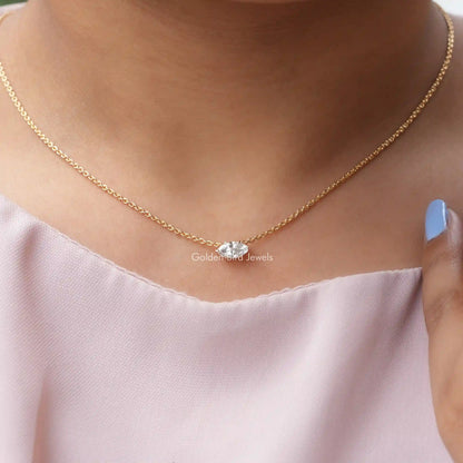 Lab-Grown diamond marquise solitaire pendant 