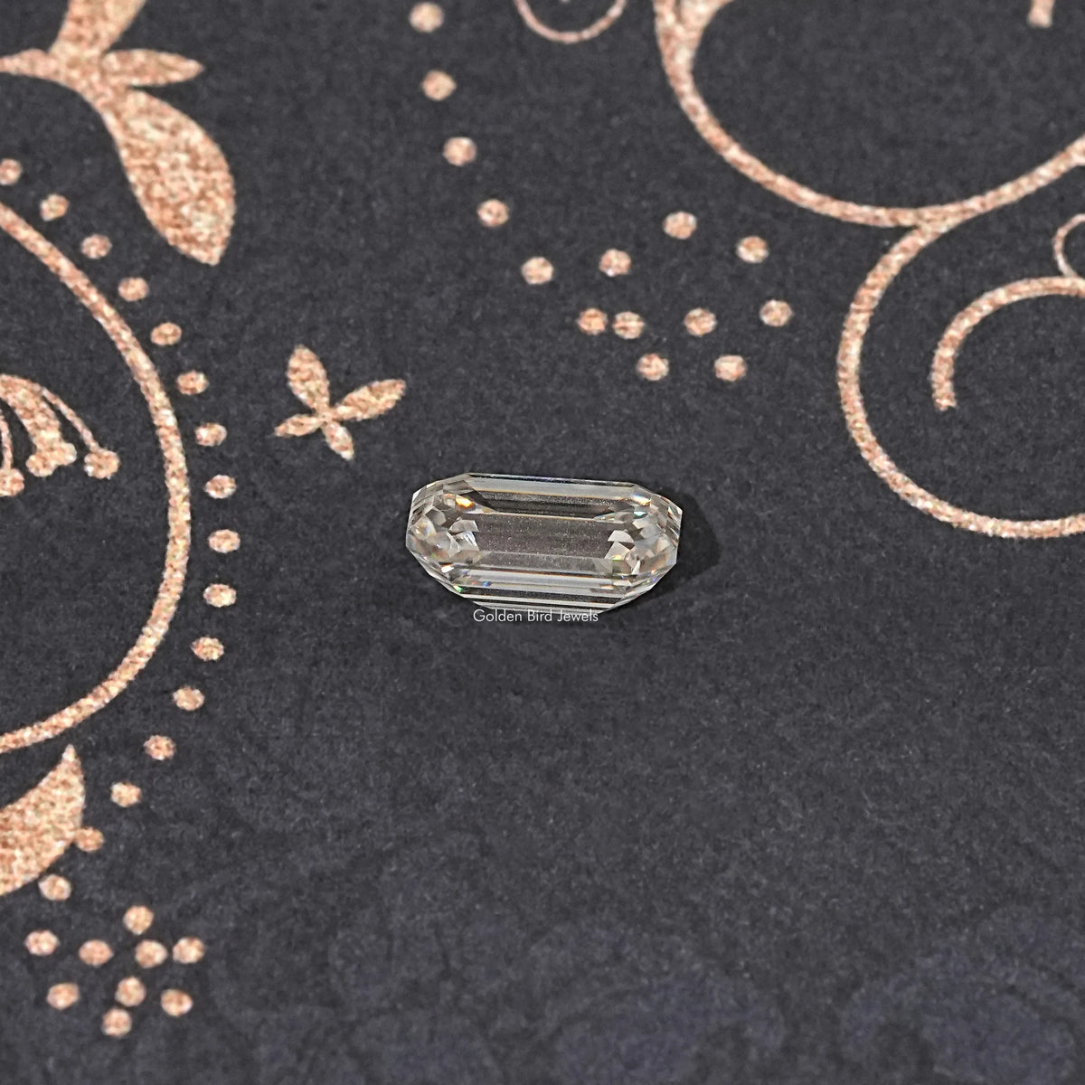 Side View Of Old Mine Emerald Cut Loose Moissanite Stone