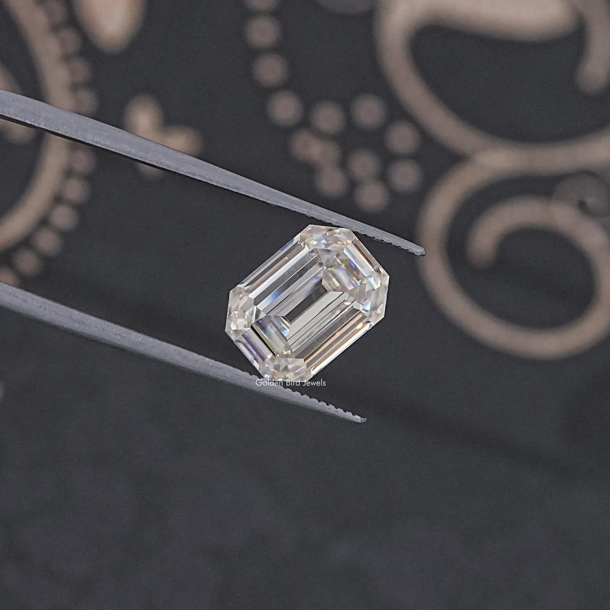 Front View Of Old Mine Emerald Loose Moissanite Stone