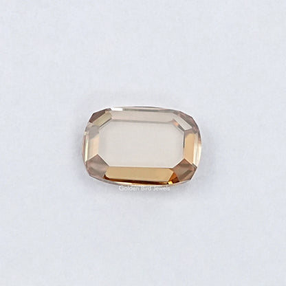 Loose moissanite gemstone, portrait-cut cushion with faceted edges