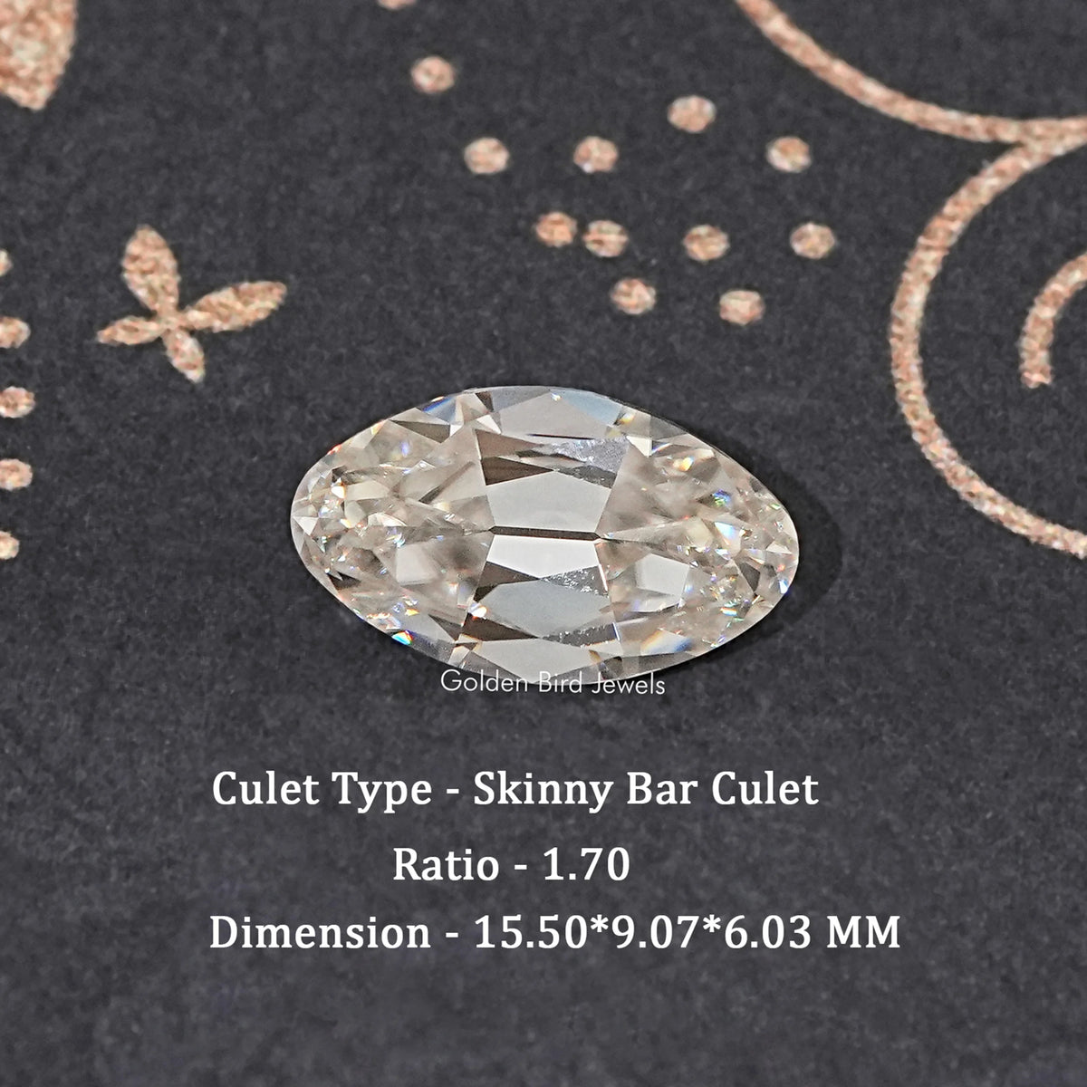 Oval faceted clear moissanite gemstone, loose stone