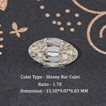 Oval faceted clear moissanite gemstone, loose stone