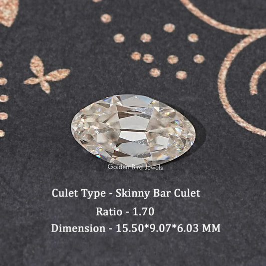 Oval faceted clear moissanite gemstone, loose stone